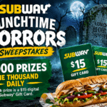 Subway Lunchtime Horror nyereményjáték - napi 1000 nyertes